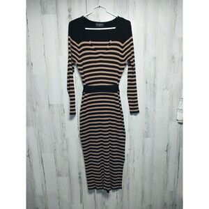 Lane Bryant Dress Black And Tan Striped Size 18/20